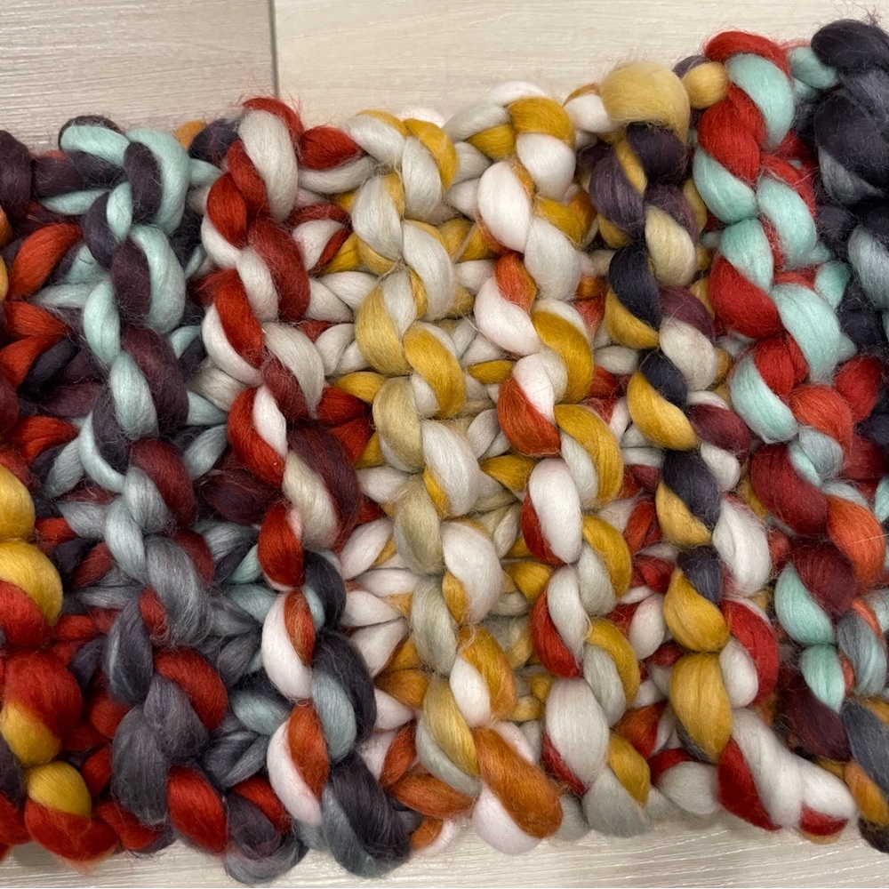 Oversized Chunky SCARF WITH FRINGE Beautiful Colours Soft Warm Fun to Wear - Picture 15 of 16
